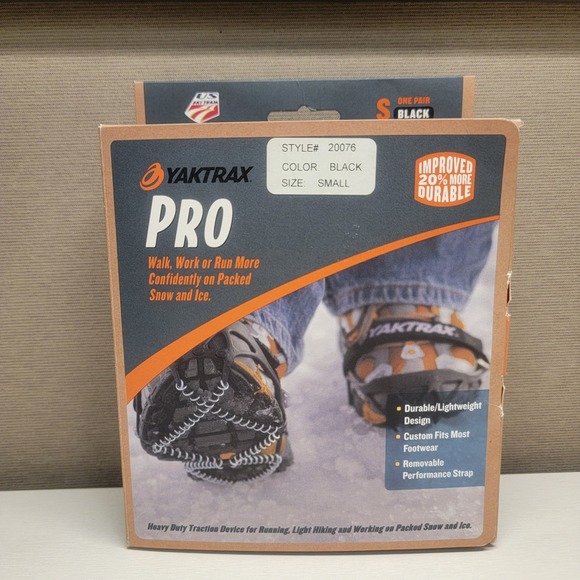 New Yaktrax Pro Winter Ice Cleats Traction Shoes Boots Hiking Walking Small - Picture 1 of 8